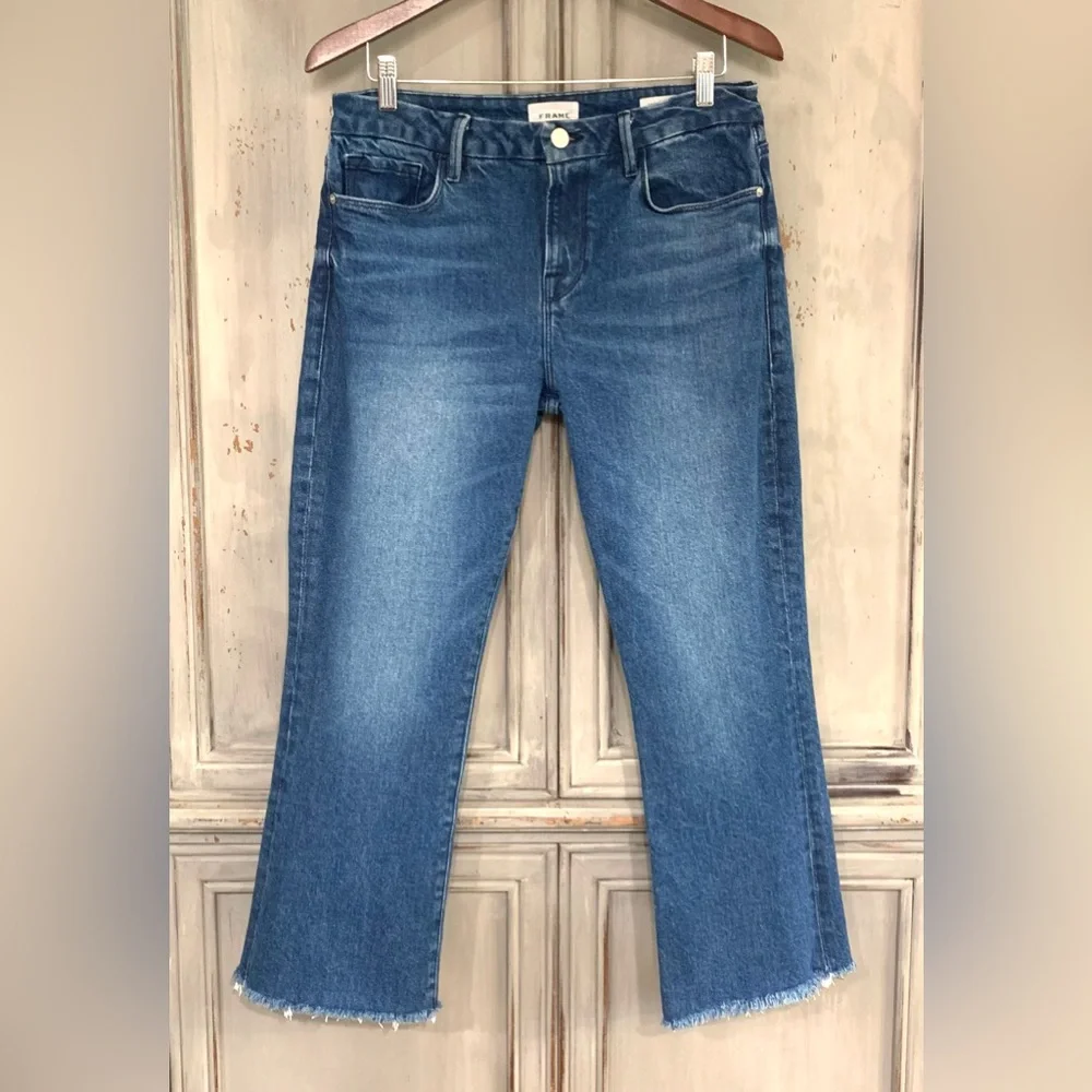 FRAME Le Crop Mini Boot Bootcut Jeans Sz 29 - Picture 3 of 15